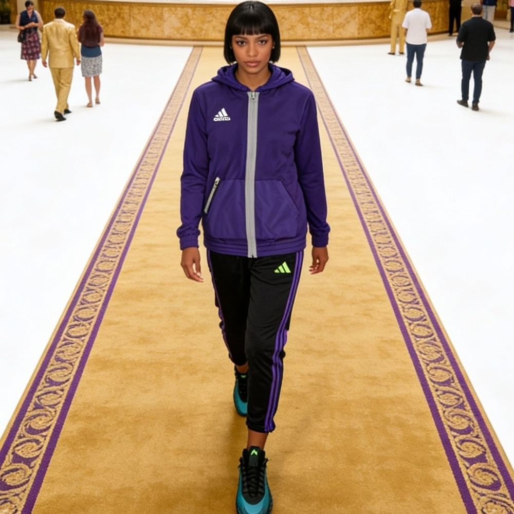 Adidas Women's 2‑PC Track Set Jacket‎ M Pants L Purple Rush/Black HI3166 JY7820